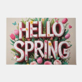 Hallo Lente met lente vibes Deurmat (Voorkant)