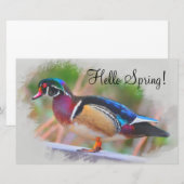 hallo Lente met Wood Duck Briefpapier (Voorkant / Achterkant)