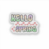 Hallo Lente | Poster met frisse bloemmotieven Sticker (Voorkant)