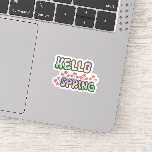 Hallo Lente | Poster met frisse bloemmotieven Sticker (Detail)