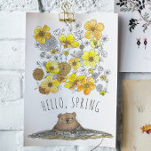 Hallo, lente seizoensdruk poster