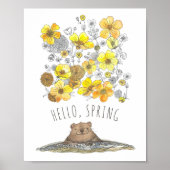 Hallo, lente seizoensdruk poster (Voorkant)