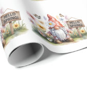 Hallo Lente Tuinkabouter: Schattige Kabouter met V Cadeaupapier (Rol Hoek)