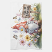 Hallo Lente Tuinkabouter: Schattige Kabouter met V Theedoek (Verticaal)