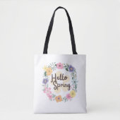 Hallo Lente | Versierde Boodschappentas Tote Bag (Voorkant)
