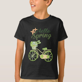 Hallo Lente Vintage Fiets Illustratie  T-shirt