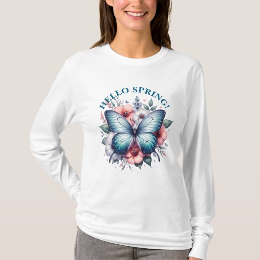 Hallo Lente Vlinder-96282 T-shirt (Voorkant)