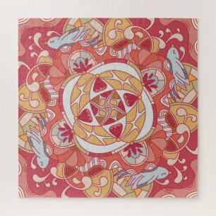 Hallo Lente: Vrolijke Botanische Roze Tuin Legpuzzel
