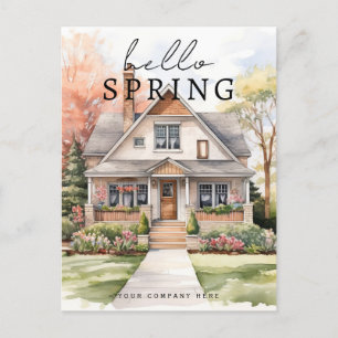 Hallo Lente Waterverf Huis Portret Realty Briefkaart