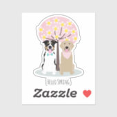 hallo lentedogs van Cherry Blossom Tree Roze Sticker (Vel)