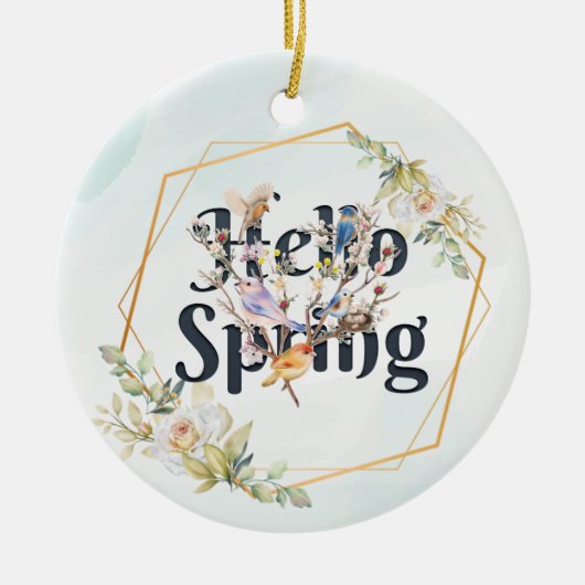 hallo lentemvogels keramisch ornament (Voorkant)