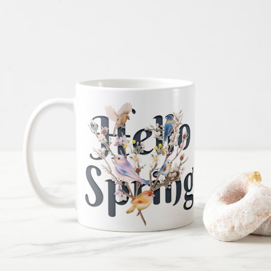 hallo lentemvogels koffiemok (Met donut)