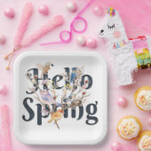 hallo lentemvogels papieren bordje (Feest)