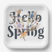 hallo lentemvogels papieren bordje (Voorkant)