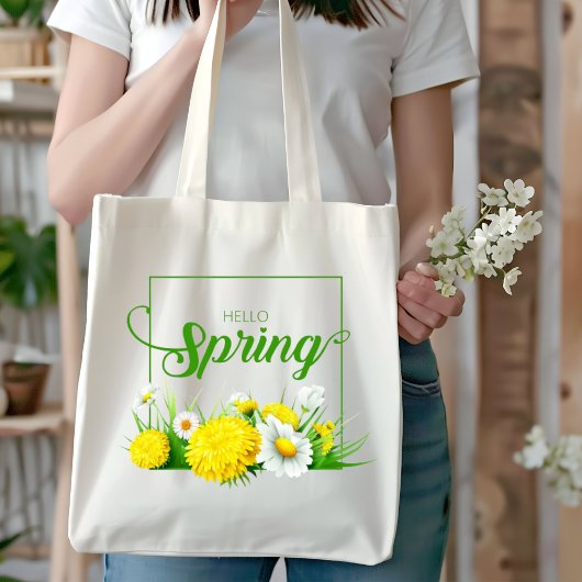 hallo lenteseizoen tote bag