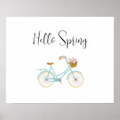 hallo Lentetsenfiets — Afdruk mandje Poster (Voorkant)