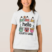 Hallo leraar 4e klas Cute Pencil Tri-Blend Shirt (Voorkant)