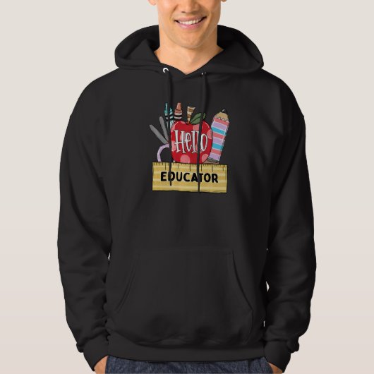 hallo leraar Apple Hoodie (Voorkant)