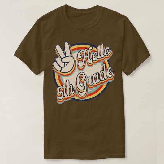 hallo leraar en student in de vijfde klas t-shirt (Design voorkant)
