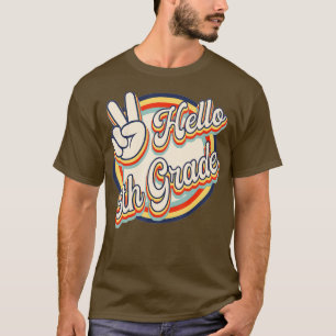 hallo leraar en student in de vijfde klas t-shirt