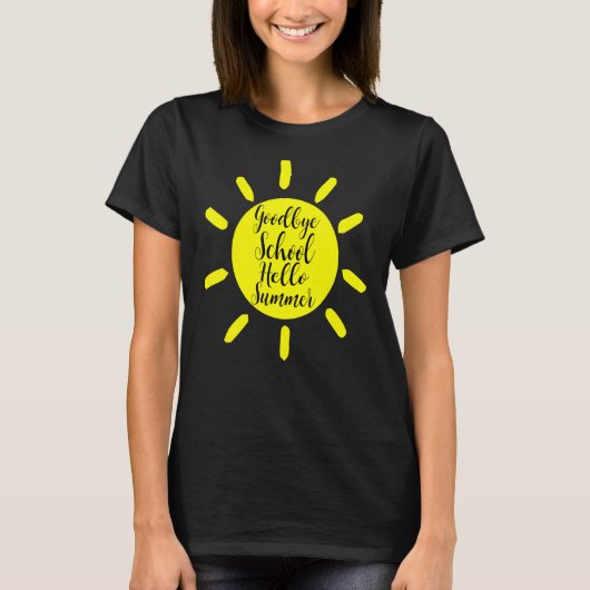Hallo leraar laatste dag van school afscheid schoo t-shirt (Voorkant)