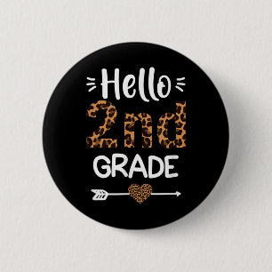 Hallo leraar van de 2e klas luipaard leerlingen te ronde button 5,7 cm