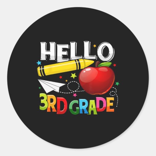 hallo lerarenteam van de derde klas ronde sticker (Voorkant)
