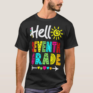 Hallo leuk 7e zevende klas terug naar school leraa t-shirt