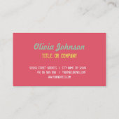 "HALLO leuk om je te ontmoeten" Coral Grunge Font Visitekaartje (Achterkant)