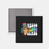 Hallo leuk potlood voor de tweede klas terug naar  magneet (Voorkant / Achterkant)