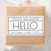 Hallo Leuk "Terug" Adres Wit & Zwart Verzending Etiket (Insitu)