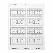 Hallo Leuk "Terug" Adres Wit & Zwart Verzending Etiket (Full Sheet)