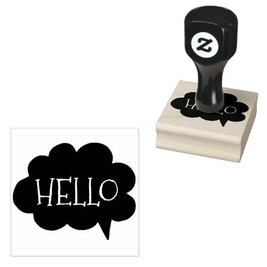 Hallo Leuke Cloud Talk Bubble | Kunststempel Rubberstempel (Gestempeld)