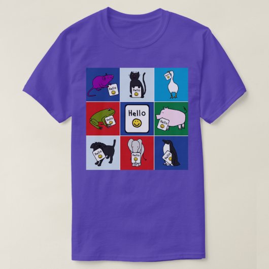 Hallo Leuke dieren Say T-shirt (Design voorkant)