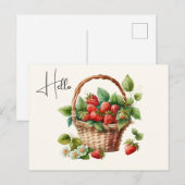 Hallo Leuke mand vol aardbeien Briefkaart (Voorkant / Achterkant)