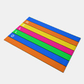 HALLO LEUKE NEON FLUORESCERENDE KLEURSTREEPLIJNEN DEURMAT (Schuin)