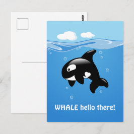 Hallo Leuke orka walvis (Well) Briefkaart