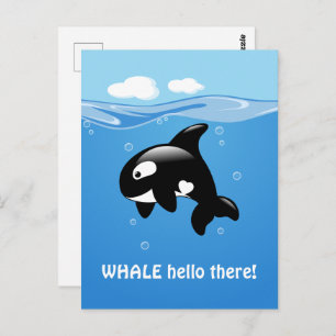 Hallo Leuke orka walvis (Well) Briefkaart