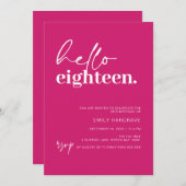 Hallo Levendig heet roze Kaart (Voorkant / Achterkant)