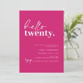 Hallo Levendig Hot Pink Kaart (Staand voorkant)