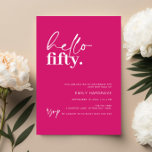 Hallo Levendig Hot Pink Kaart<br><div class="desc">Deze minimalistische typografie 30e verjaardagsfeestuitnodiging is perfect voor een modern verjaardagsfeestje. Hallo Het eenvoudige ontwerp is voorzien van eigentijdse scripttekst in witte kleur op een levendige, hete roze achtergrond. Aanpasbaar in elke kleur. Houd het ontwerp minimaal en elegant, zoals het is, of personaliseer het door uw eigen afbeeldingen en illustraties...</div>