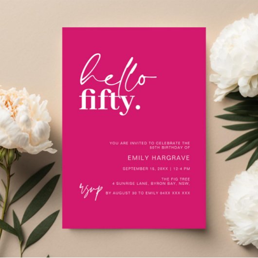 Hallo Levendig Hot Pink Kaart