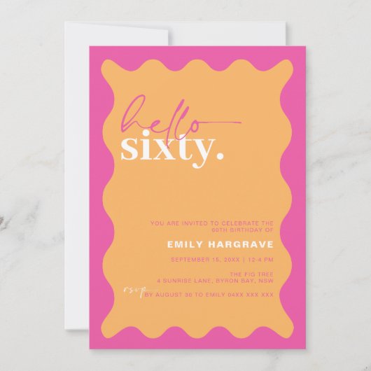 Hallo Levendige 60ste verjaardag Kaart (Voorkant)