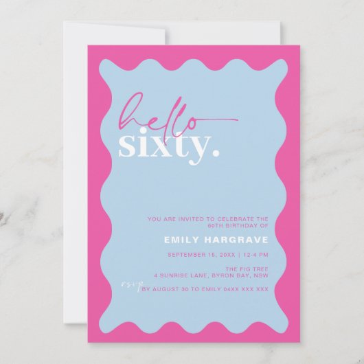 Hallo Levendige 60ste verjaardag Kaart (Voorkant)