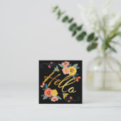 Hallo €? | Levendige bloemen Wildflowers & Honey B Vierkante Visitekaartje (Staand voorkant)