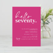 Hallo Levendige Hot Pink Kaart (Staand voorkant)