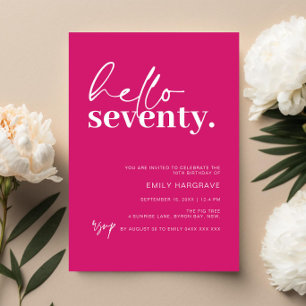 Hallo Levendige Hot Pink Kaart