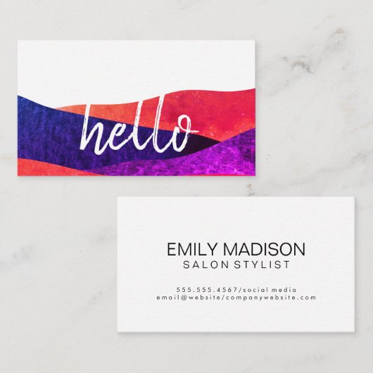 Hallo Levendige Kleurrijke Patroon Prints Visitekaartje (Voorkant / Achterkant)