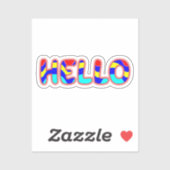 hallo Levendige Multicolor tekst Sticker (Vel)