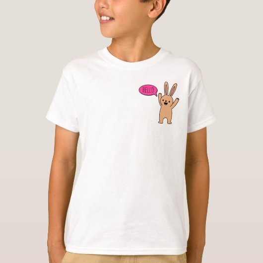 Hallo Lief Konijn Konijn T-shirt (Voorkant)